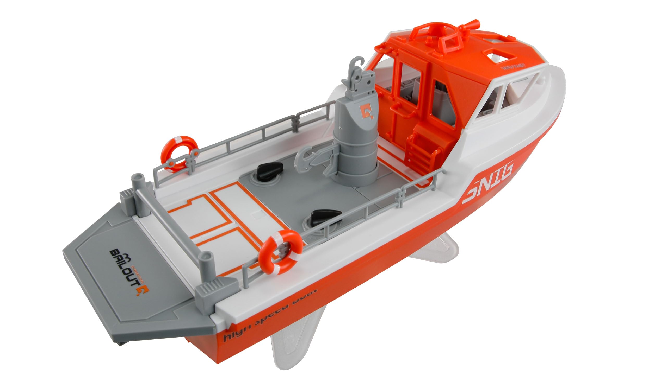 Amewi Barco Salvavidas RC sin escobillas, 320 mm, RTR Blanco/Naranja, teledirigido, niño a Partir de 8 años
