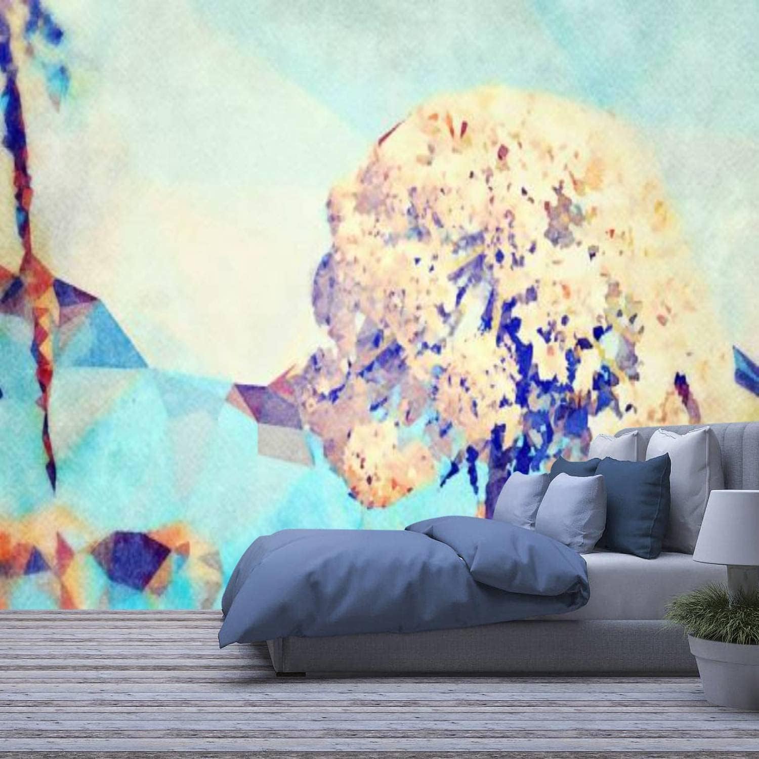 Papier peint 3D floral autocollant mural salon