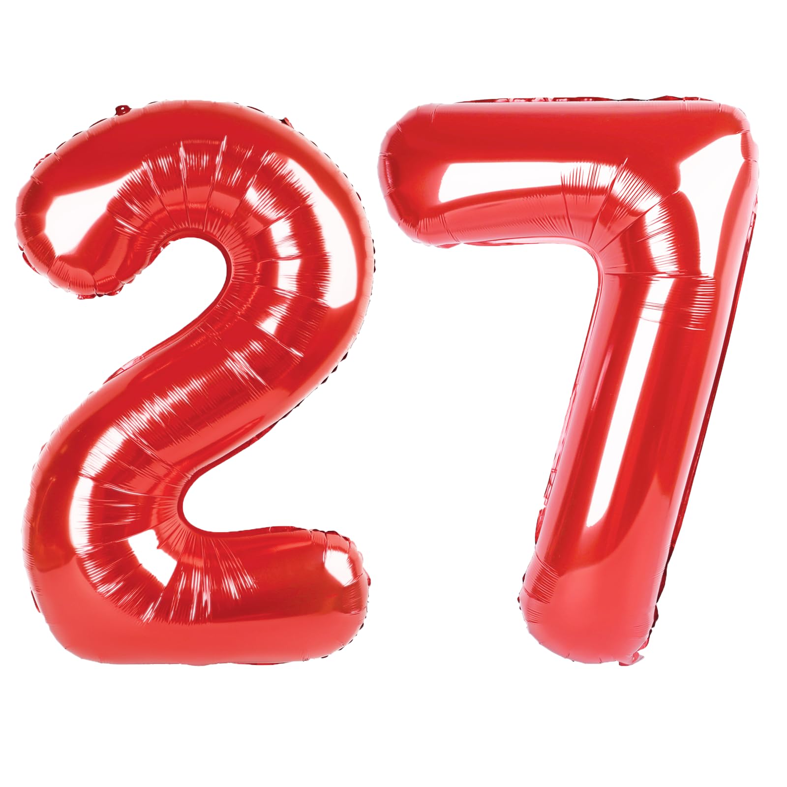 Kelfuoya Red Number 27 Digital Balloon Jumbo Mylar Foil Helium Balloon for Birthday Party Decorations - main product image