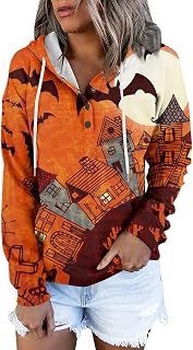 WANZZXCSL Autumn Encanto Tunic Womens Long Sleeve Long Cozy School Button Fit Polyester Crew Neck Printing Tops Womens