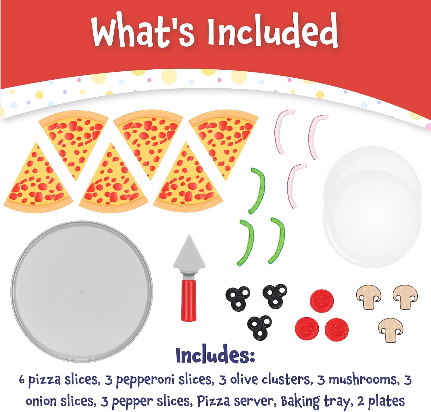 Popular Playthings Magnetic Pizza Party Set, 24 Pieces | for Kids Ages 3+, Pretend Play Food Toy, Montessori Kitchen Playset, for Fine Motor Skills.