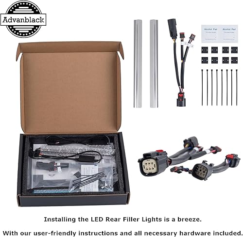 Miniatura 4 de Advanblack PHANTOM - Luces LED de llenado, luz trasera para guardabarros traseros para Harley Touring FLH 2014+ - CorrerFreno secuencial señal de