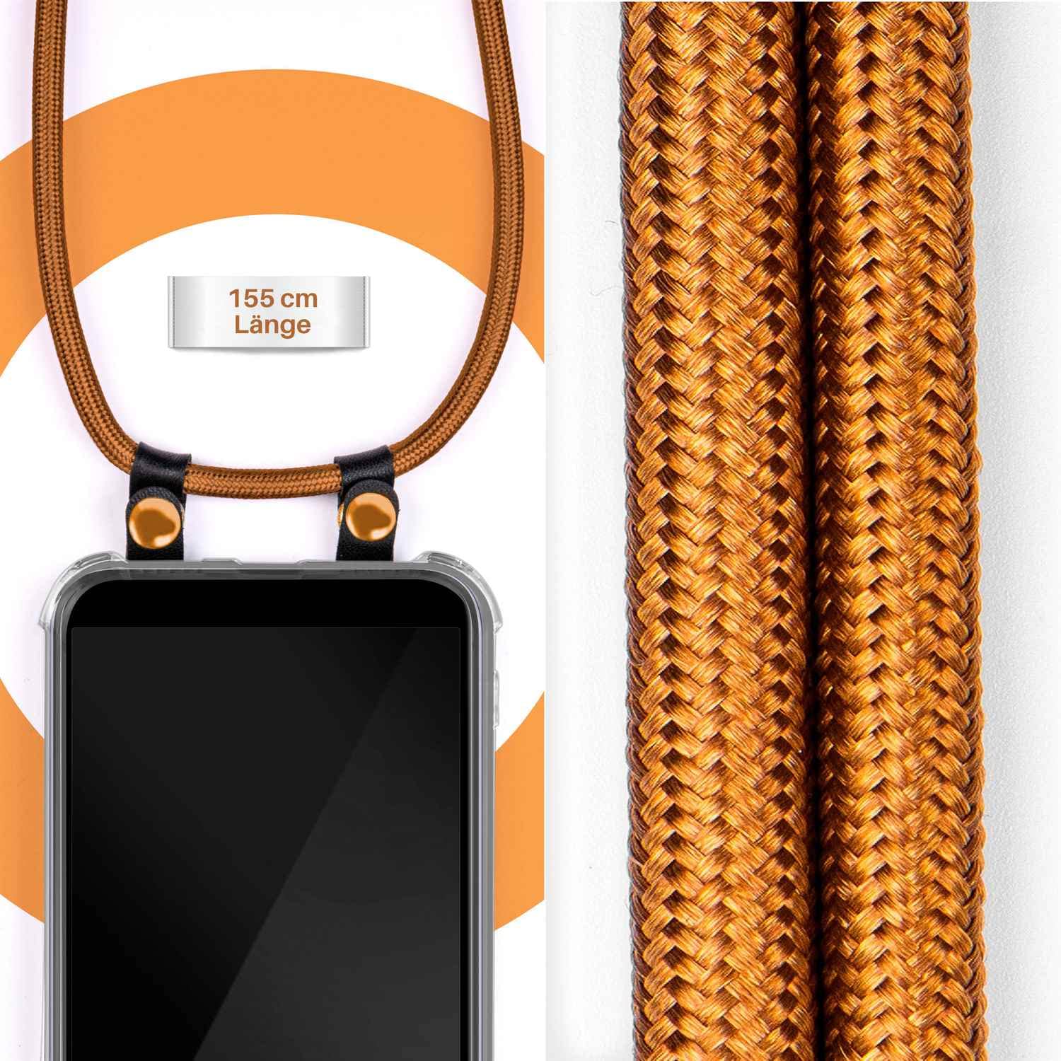 Moex Handyhülle Mit Kette Für IPhone 16 Pro – Abnehmbares Umhängeband, 155 Cm Lang, Transparente Hülle Mit Schutzrand