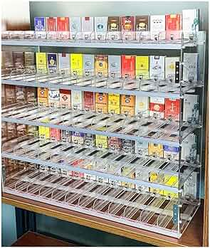 Amazon.com: Cigarette Display Racks Cigar, Blunt Wraps or Candy Display Case  Point of Sale Counter Rack Retail Cabinet Organizer Store Display Shelves  for Supermarkets, Retail Stores, Bars ( Color : Clear ,