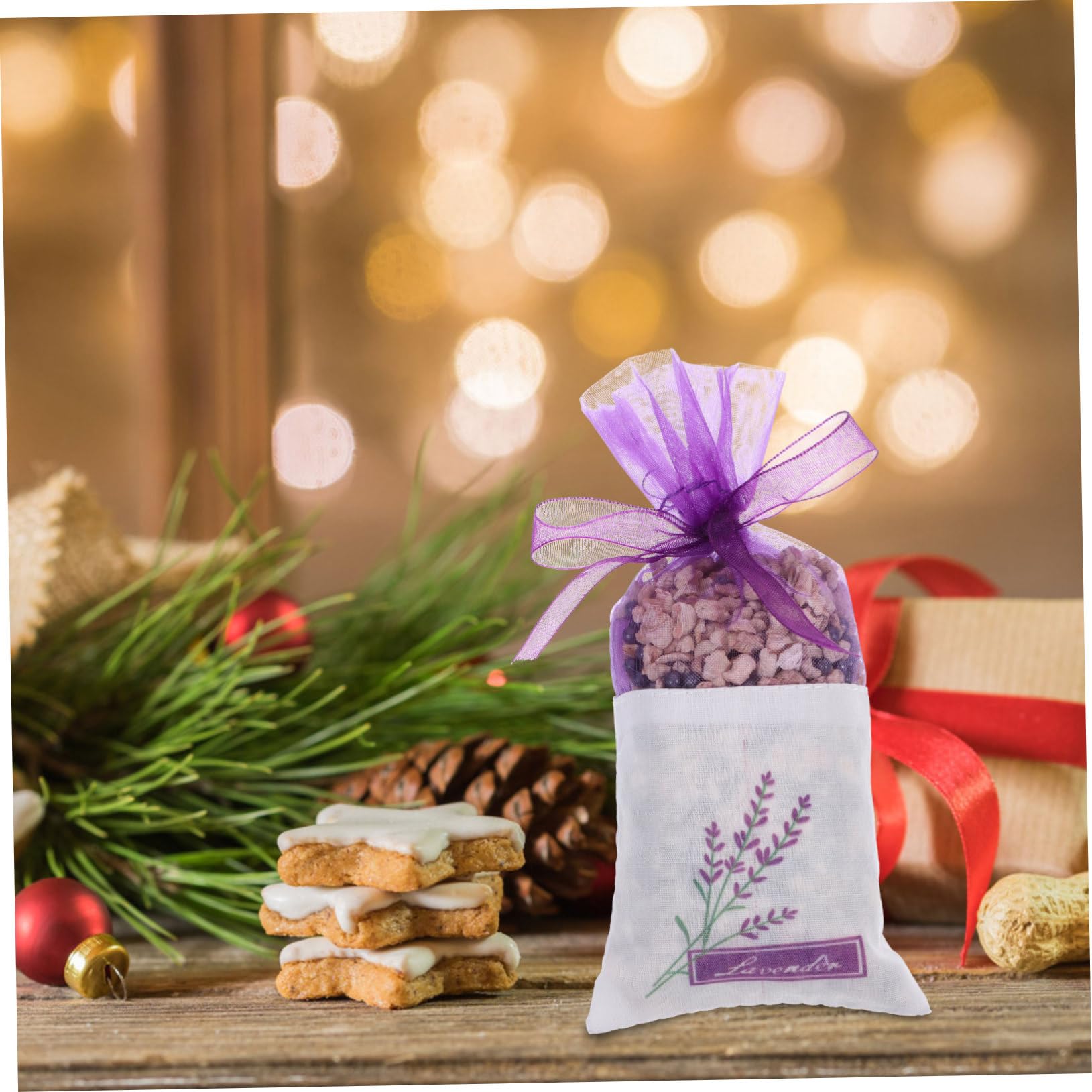 MAGICLULU 3 Set di Sacchetti di Organza di Cotone E Lavanda Bomboniere Sacchetti Profumati per Boccioli Sacchetti di Caramelle con Coulisse Pezzi*3