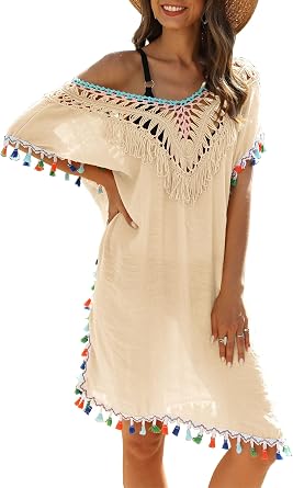HOOLRO Women's Crochet Swimsuit Beach 