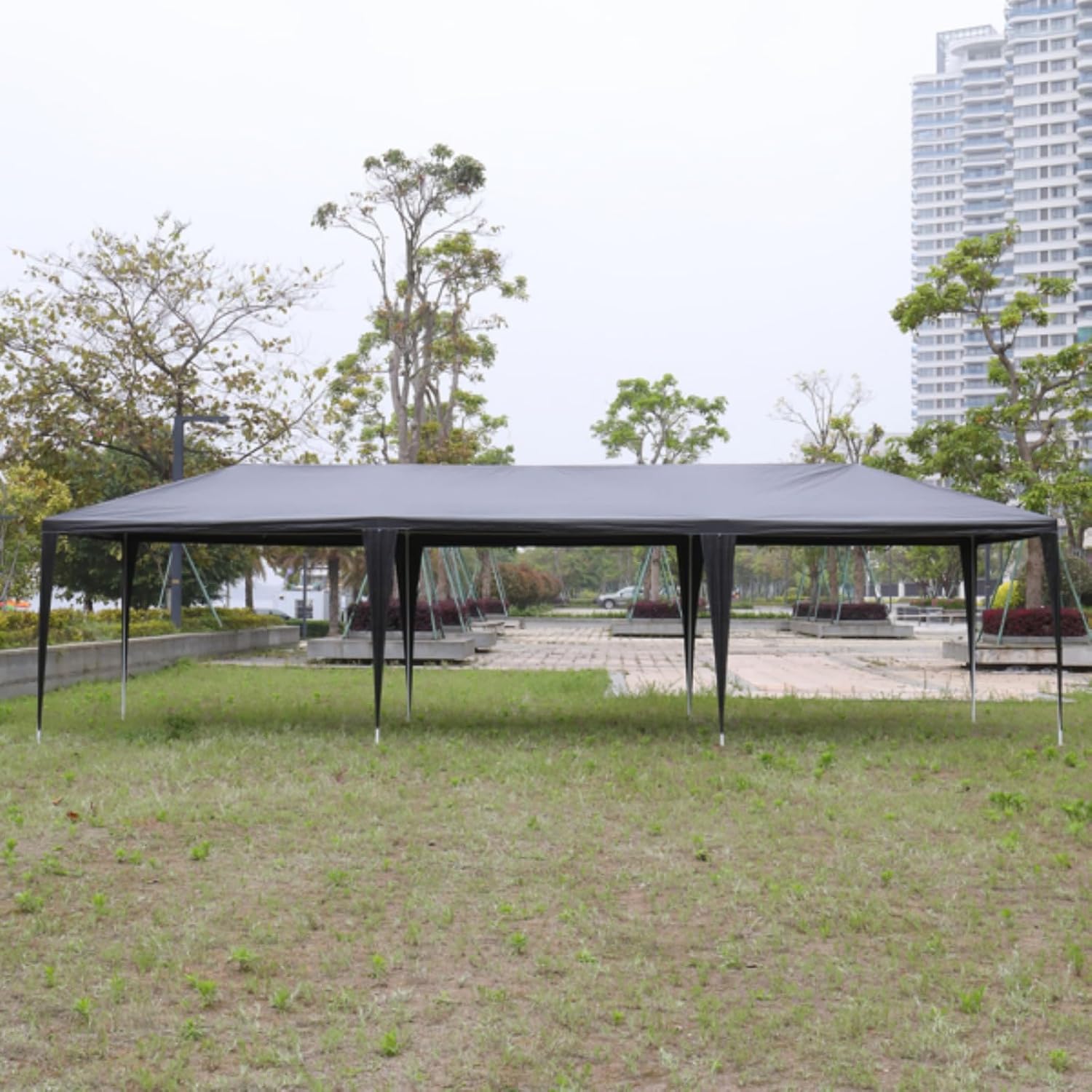 10 X 30ft Black Party Tent Outdoor Awning Tent Heavy Duty Wedding Tent Waterproof Patio Gazebo Event Tent for Party with 8 Removable Side Walls Perfect for Birthday Holiday Christmas BBQ