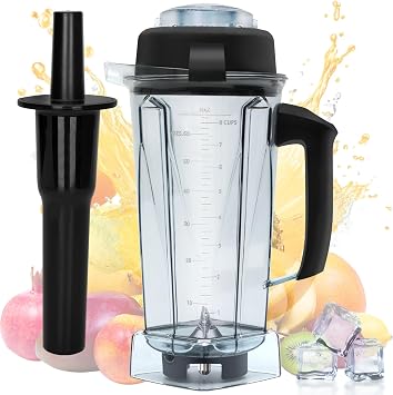 For vitamax Blender Pitcher and Tamper 64 oz Replace 5200 5000 6300 7500 Pro500 750 VM0103 Container,vitamax Replacement Blender Jar,Cup 64 oz Classic Legacy Explorian Professional Series,3 YR GNTEE