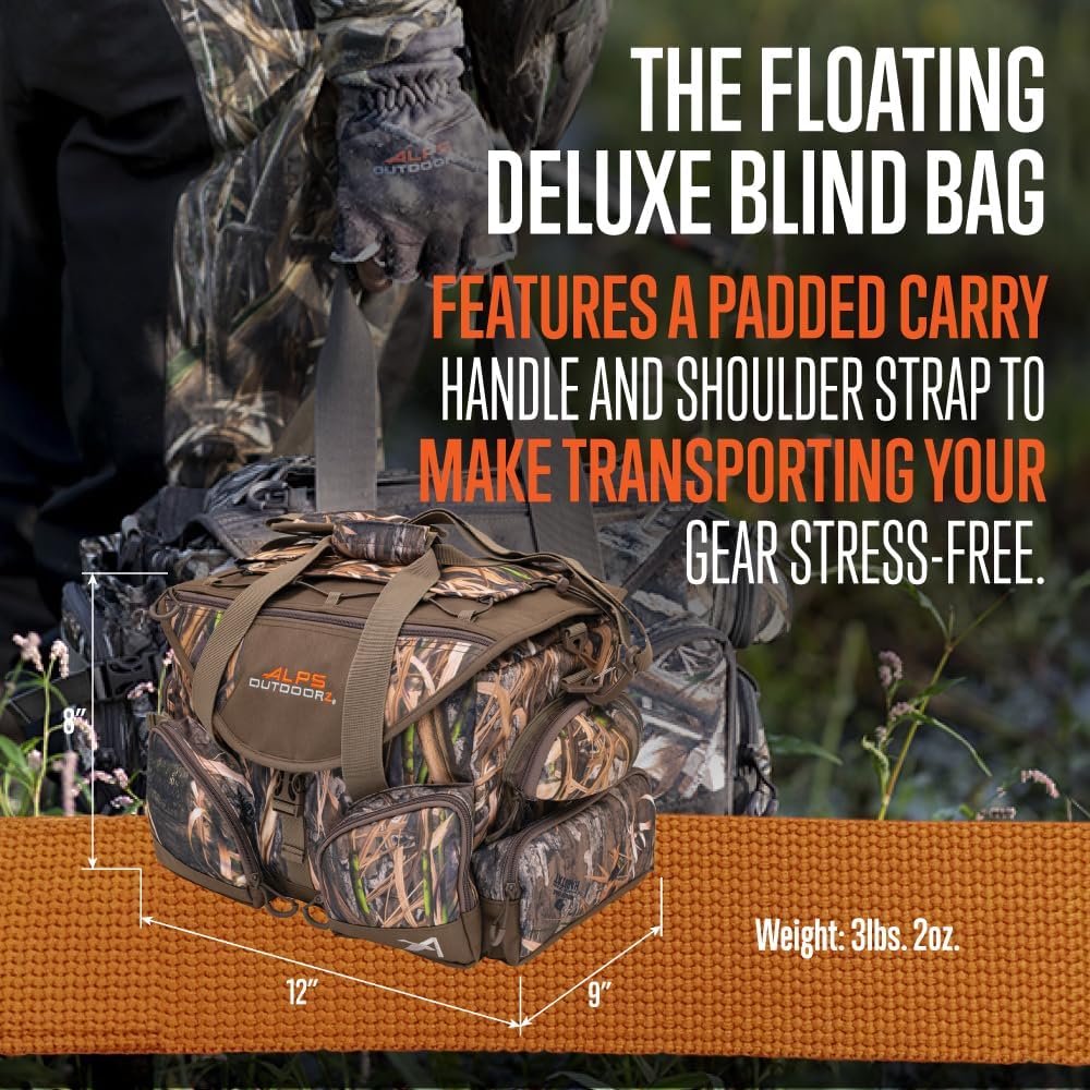 ALPS OutdoorZ Deluxe Floating Blind Bag - Waterproof Hunting Duffel Bag, with Removable Dividers, Thermos Sleeve & Padded Shoulder Strap