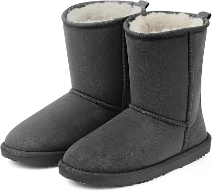 MUSSHOE Women's Waterproof Snow Boots: Winter Mid Calf Boots with Faux Fur Lining - Warm Comfortable Slip Resistant Outdoor Boots for Women Girls