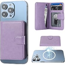 for MagSafe Card Wallet for iPhone, Purple | RFID Blocking Magnetic Card Slots Holder for iPhone 17/16/15/14/13/12 Pro/Max/Plus/Air, Adjustable Kickstand Mag Safe Wallet