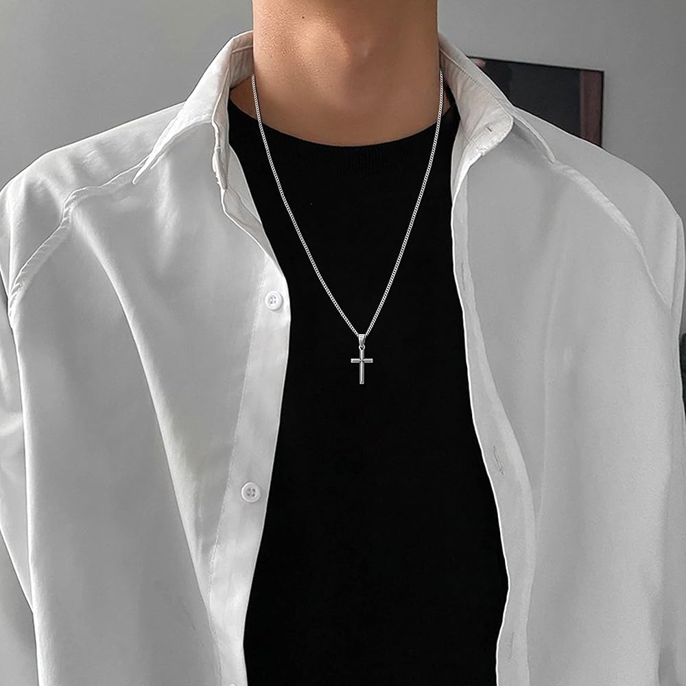 murtoo Collana da donna, con ciondolo a forma di croce, per