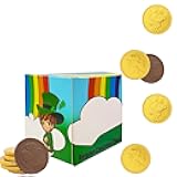 St. Patrick's Day Lucky Belgian Milk Chocolate Gold Coins, Nut-Free, Kosher Certified Dairy, Leprechaun Box (Half-Pound)