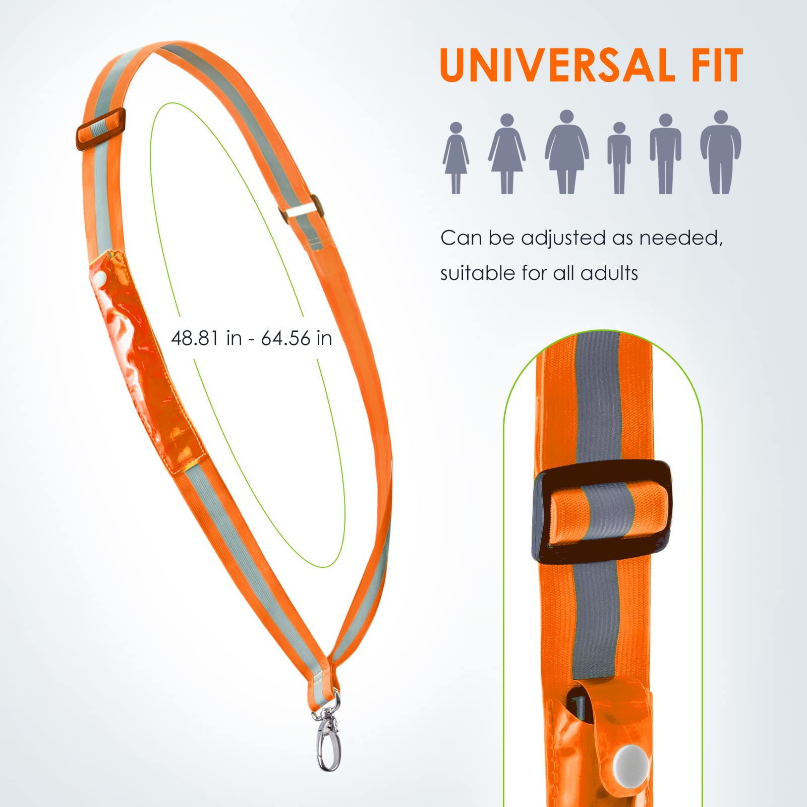 Luce da Corsa, Luce da Running,LED Ricaricabile Tramite USB Luce per Corsa Notturna,Luce Sette