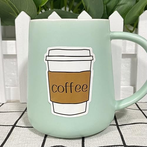 Miniatura 6 de 50 calcomanías de café, paquete de calcomanías de vinilo para botella de agua y café para regalos de café, recuerdos de fiesta de café, accesorios