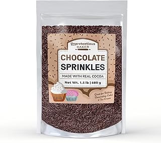 Chocolate Sprinkles, Made with real cocoa, Decorative Dessert Topping (1.5 Lb)