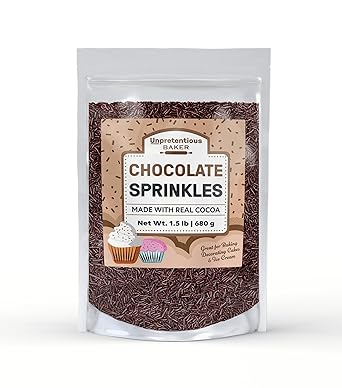 Chocolate Sprinkles, Made with real cocoa, Decorative Dessert Topping 1.5 Lb