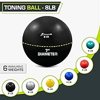 Vista 2 de ProsourceFit Weighted Toning Exercise Balls for Pilates, Yoga, Strength Training and Physical Therapy, 2 lb to 8 lb, Color Coded Negro
