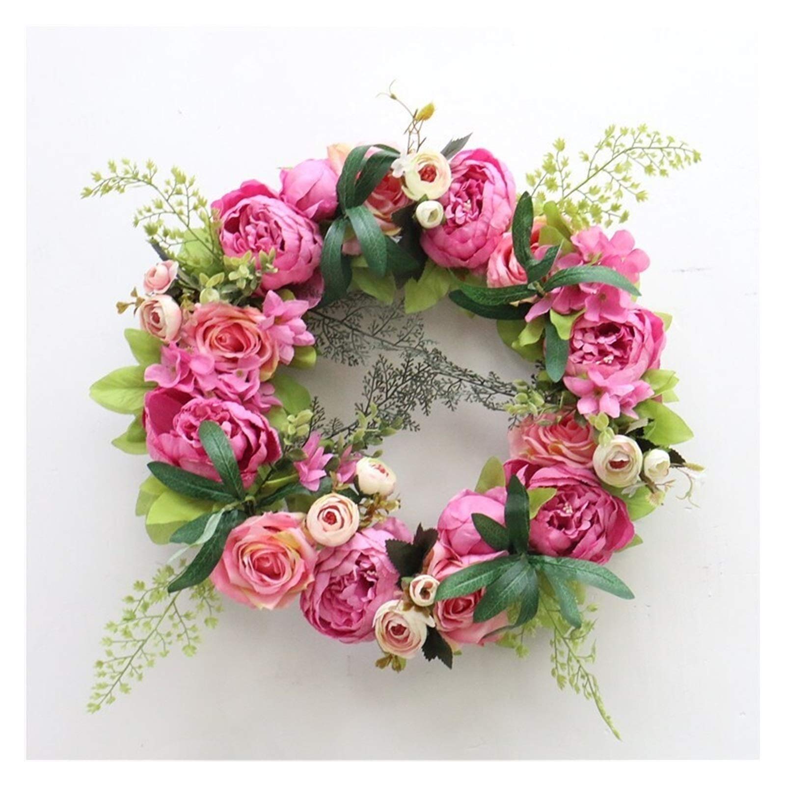 Christmas gifts Sztuczna róża piwonia wieniec linttel dekoracji ściennych kwiat wieniec do ślubu domowe dekoracje świąteczne christmas ornament decoration (Color : 35cm Rose pink)