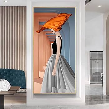 Amazon｜廊下絵画気質 ファッション女性キャンバス絵画ポップ