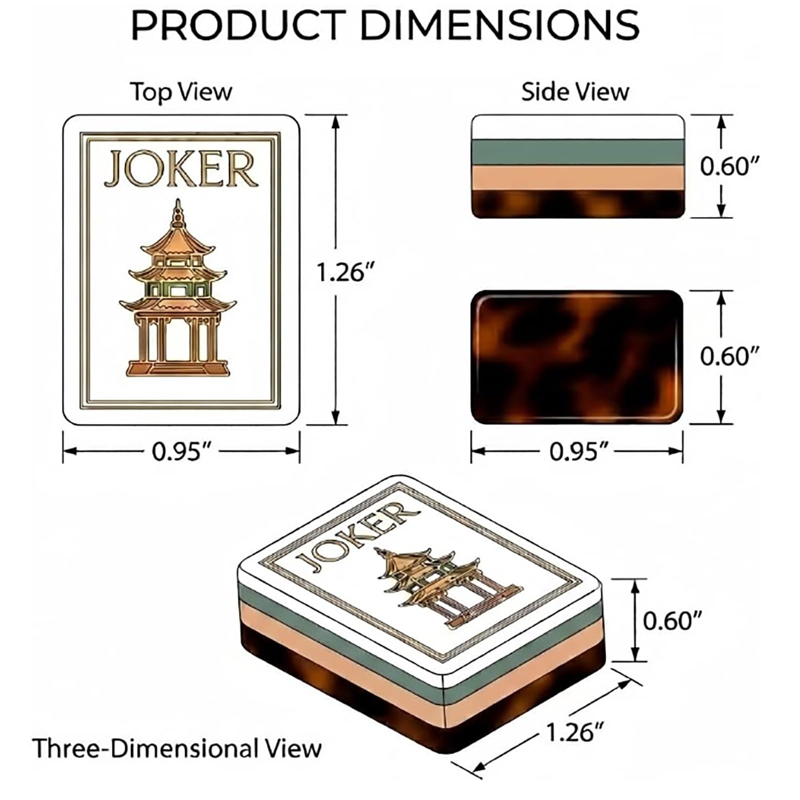 Jeu de Mah-Jong, Tuiles de Mah-Jong Transparentes Gravées, 160 Pièces