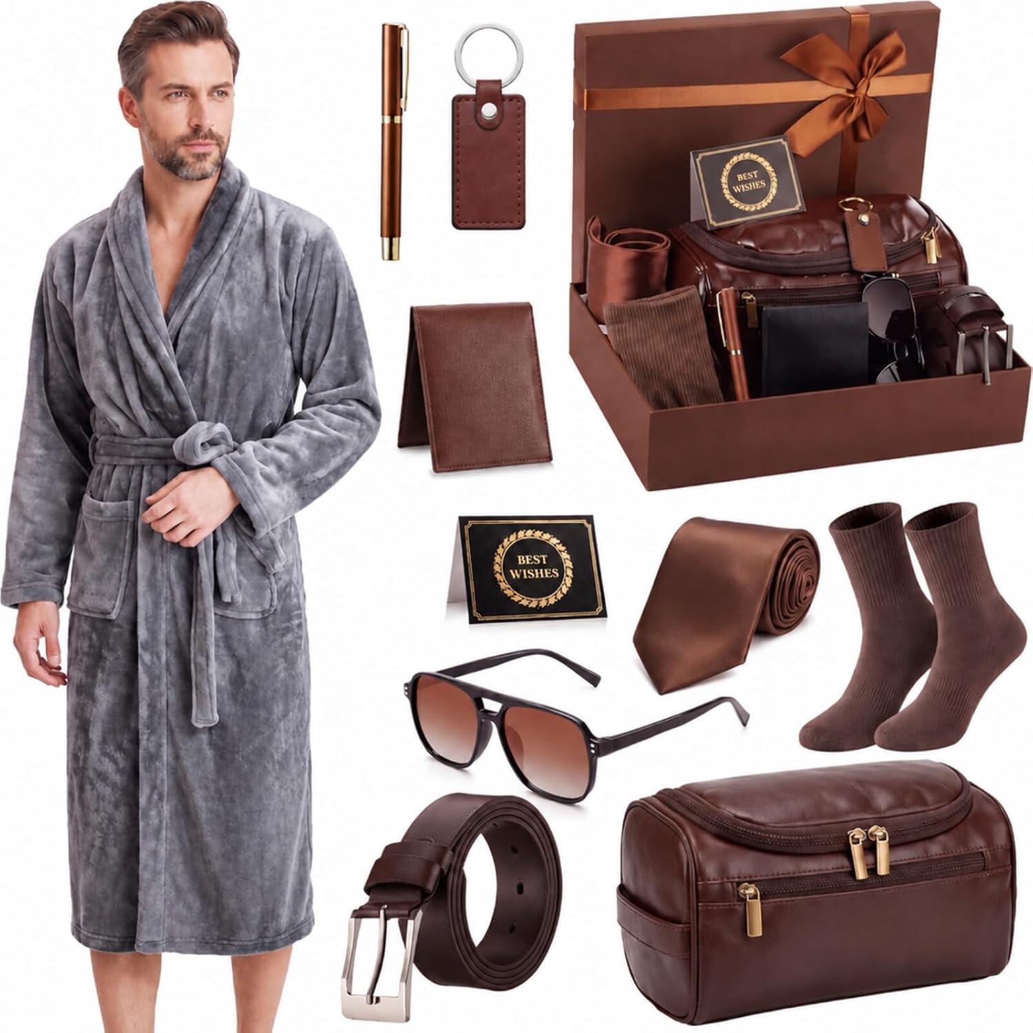 Glitopper 11 Pcs Birthday Gifts Baskets for Men