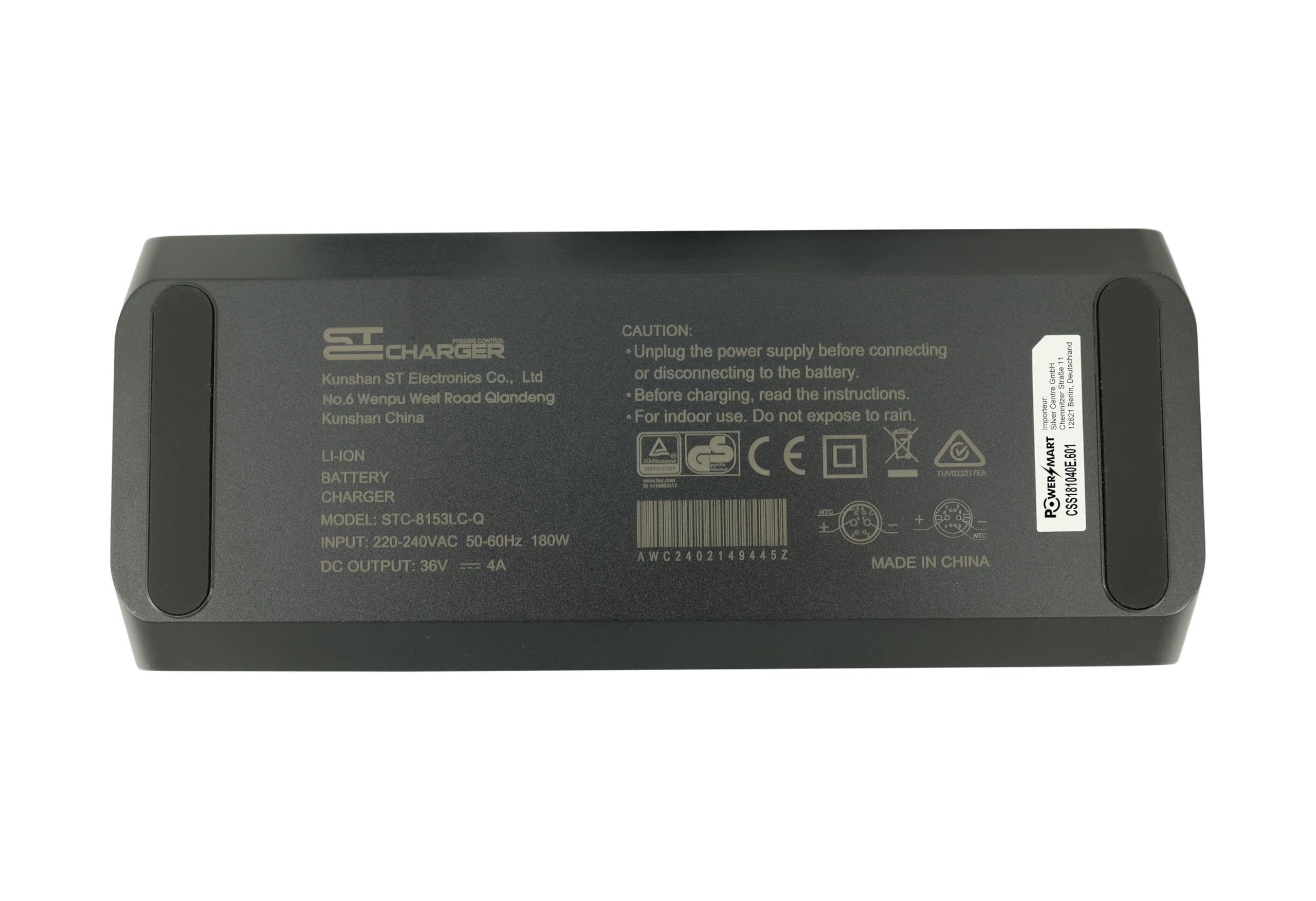 PowerSmart Chargeur 4A pour Batterie Qwic Premium Q 36V Prise Rosenberger