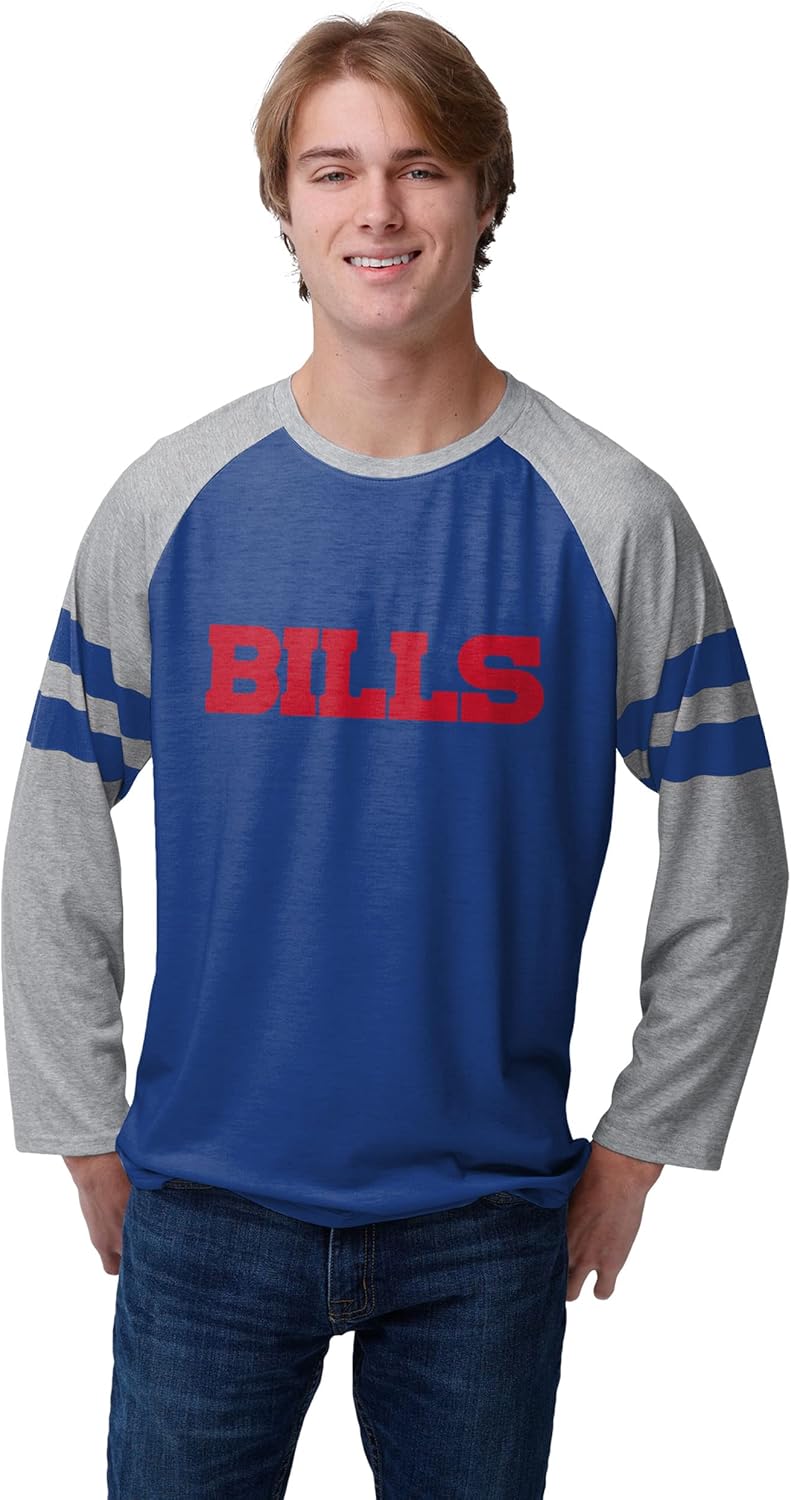 FOCO NFL Mens NFL Team Logo Raglan T-Shirt