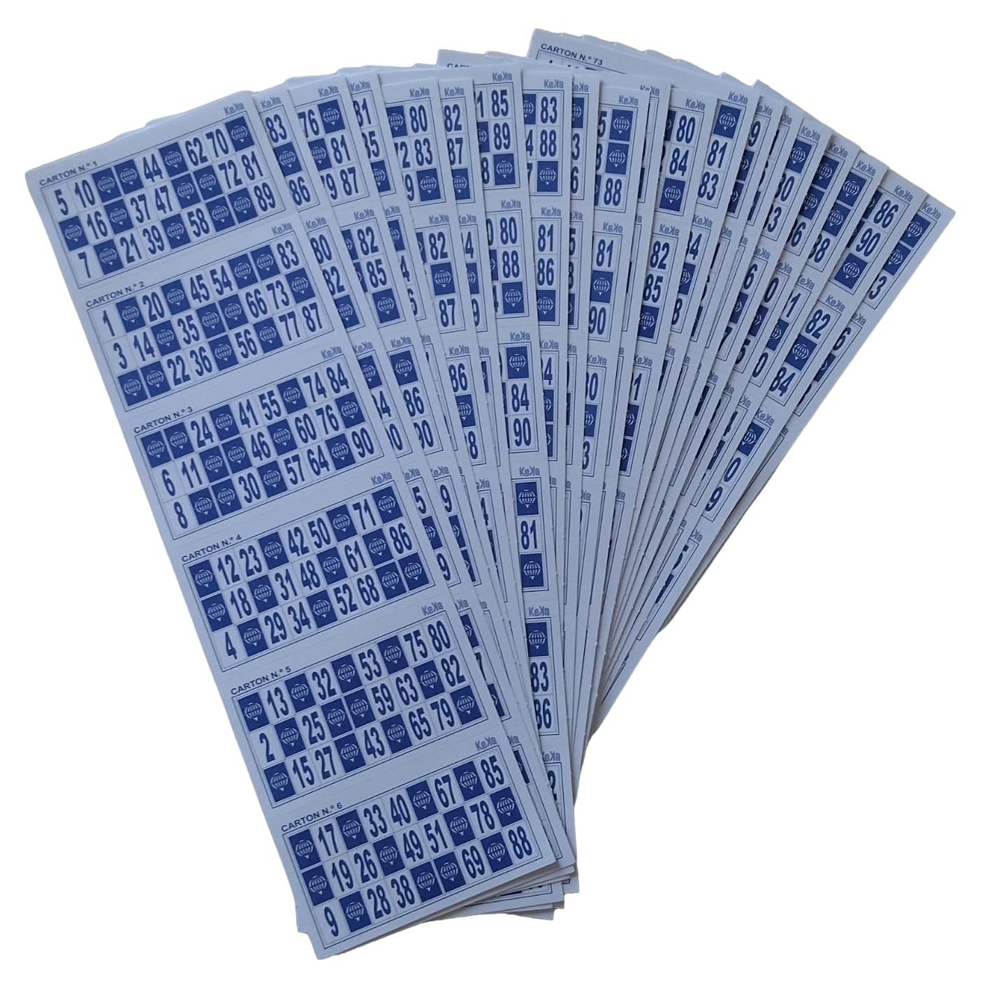 KEKA 120 Kartonów Bingo z 90 piłkami (niebieski)
