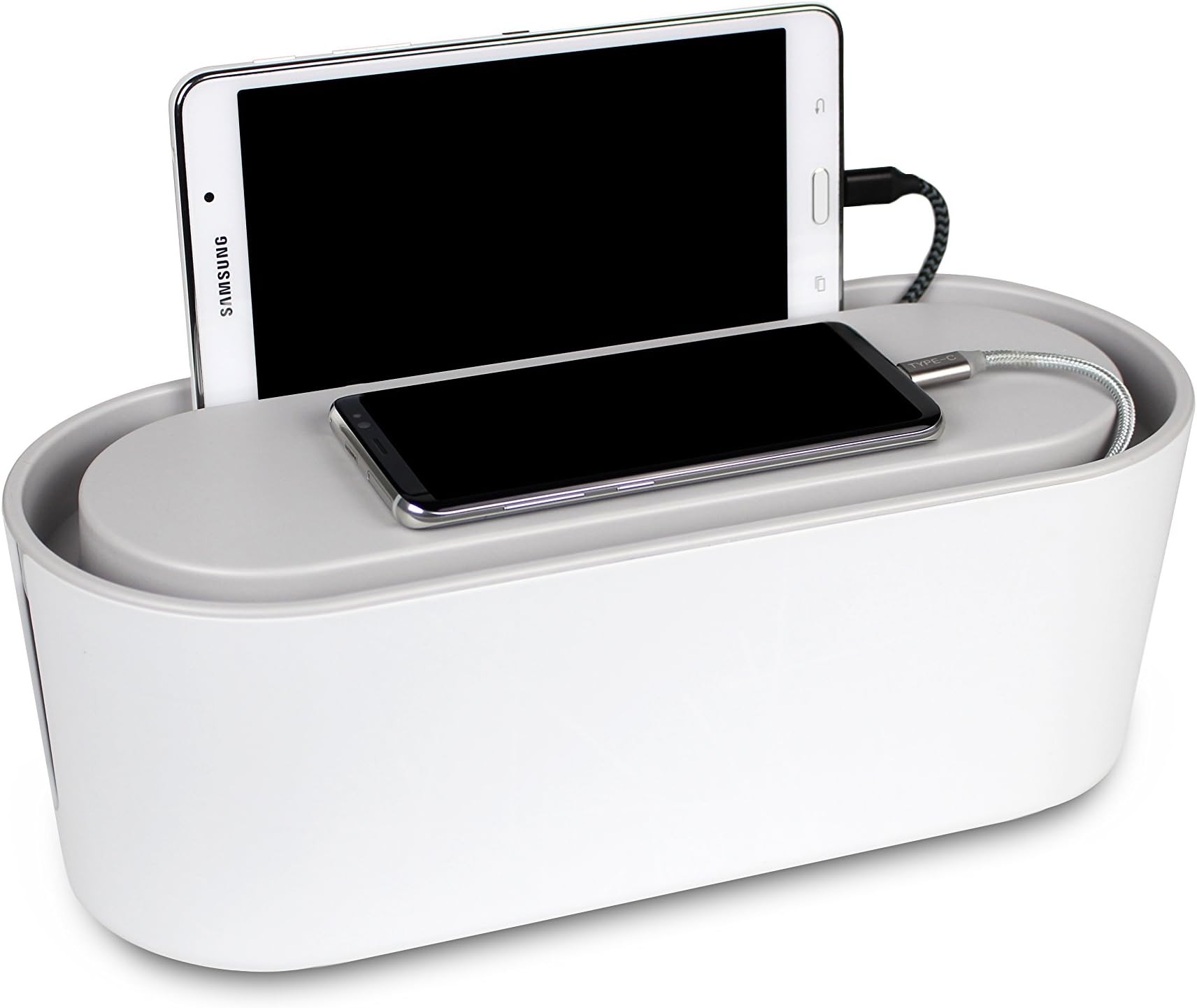 Bins & Things Cable Management Box and Power Strip Organizer USB, Computer, Network, Charging Cords | Home and Office Organization | Compact, Discrete Safety (Small)