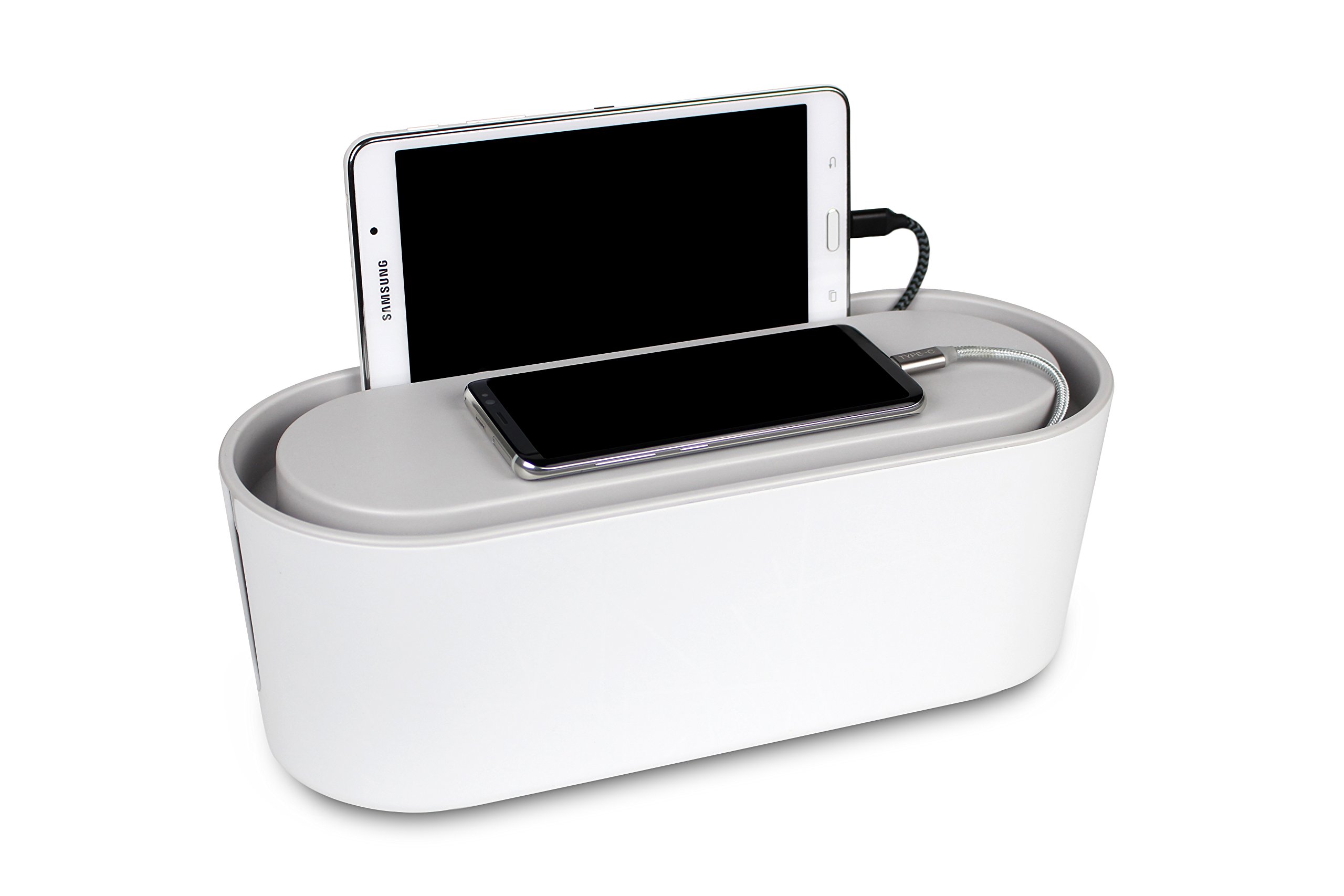 Bins & Things Cable Management Box and Power Strip Organizer USB, Computer, Network, Charging Cords | Home and Office Organization | Compact, Discrete Safety (Small)