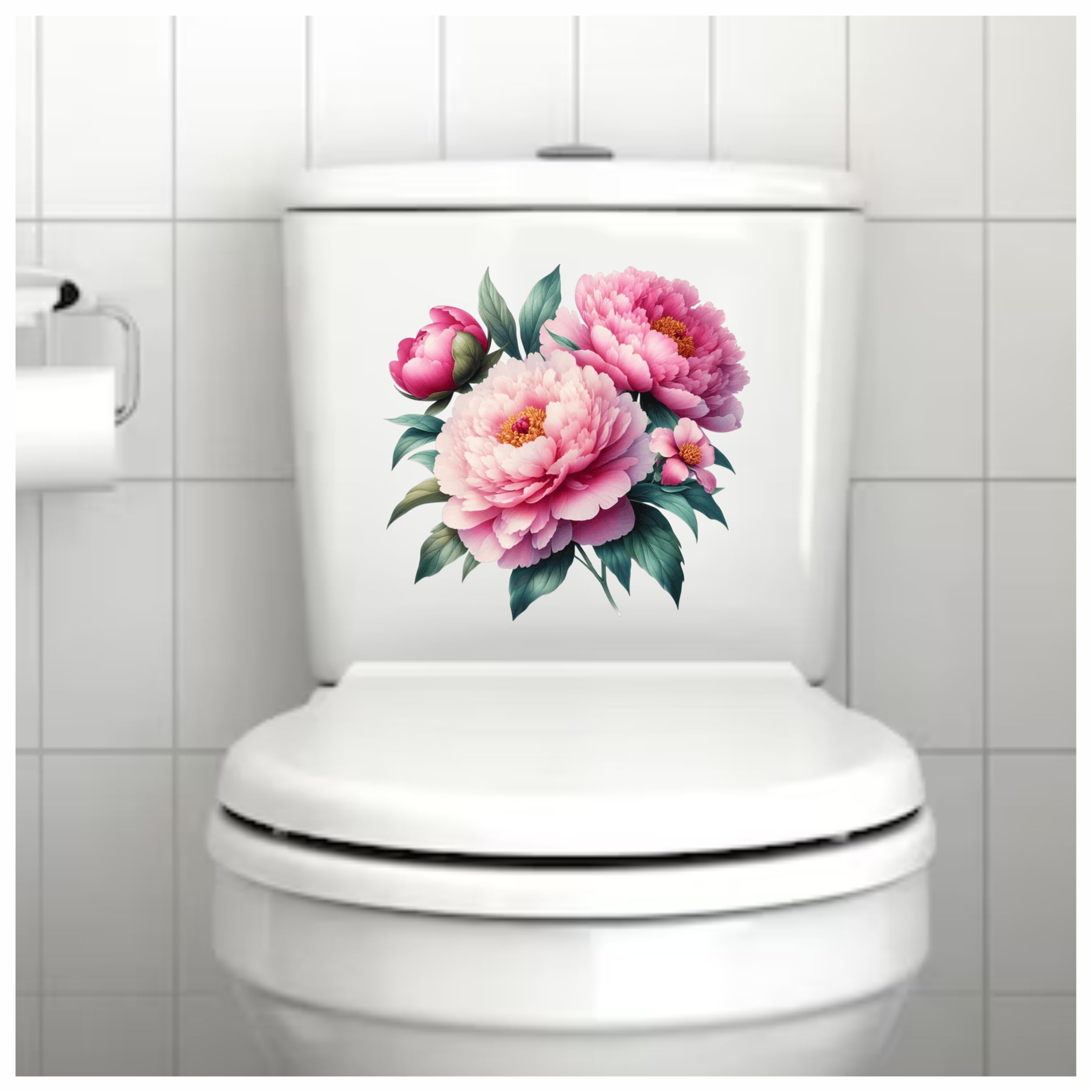 x4 Soft Pink Peony Flower Vinyl Stickers, Vibrant Blackout Waterproof Decals - Image 2