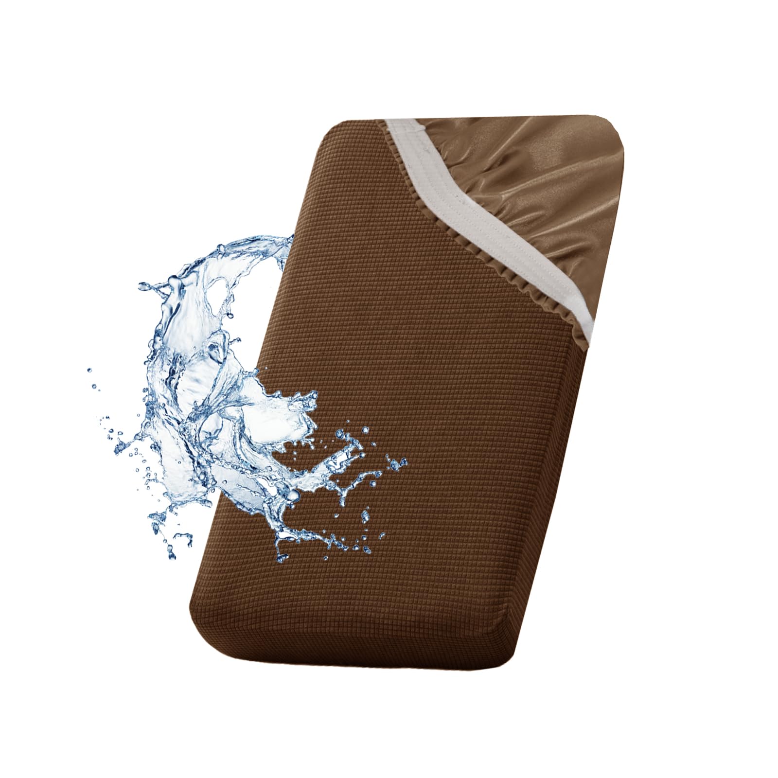 SYLC Waterproof Sofa Cushion Cover, Non-slip Sofa Seat Cushion Covers with Ties, Stretch Couch Cushion Covers Replacement (Caramel,W 230-280 cm, D 55-65 cm) โ image 1