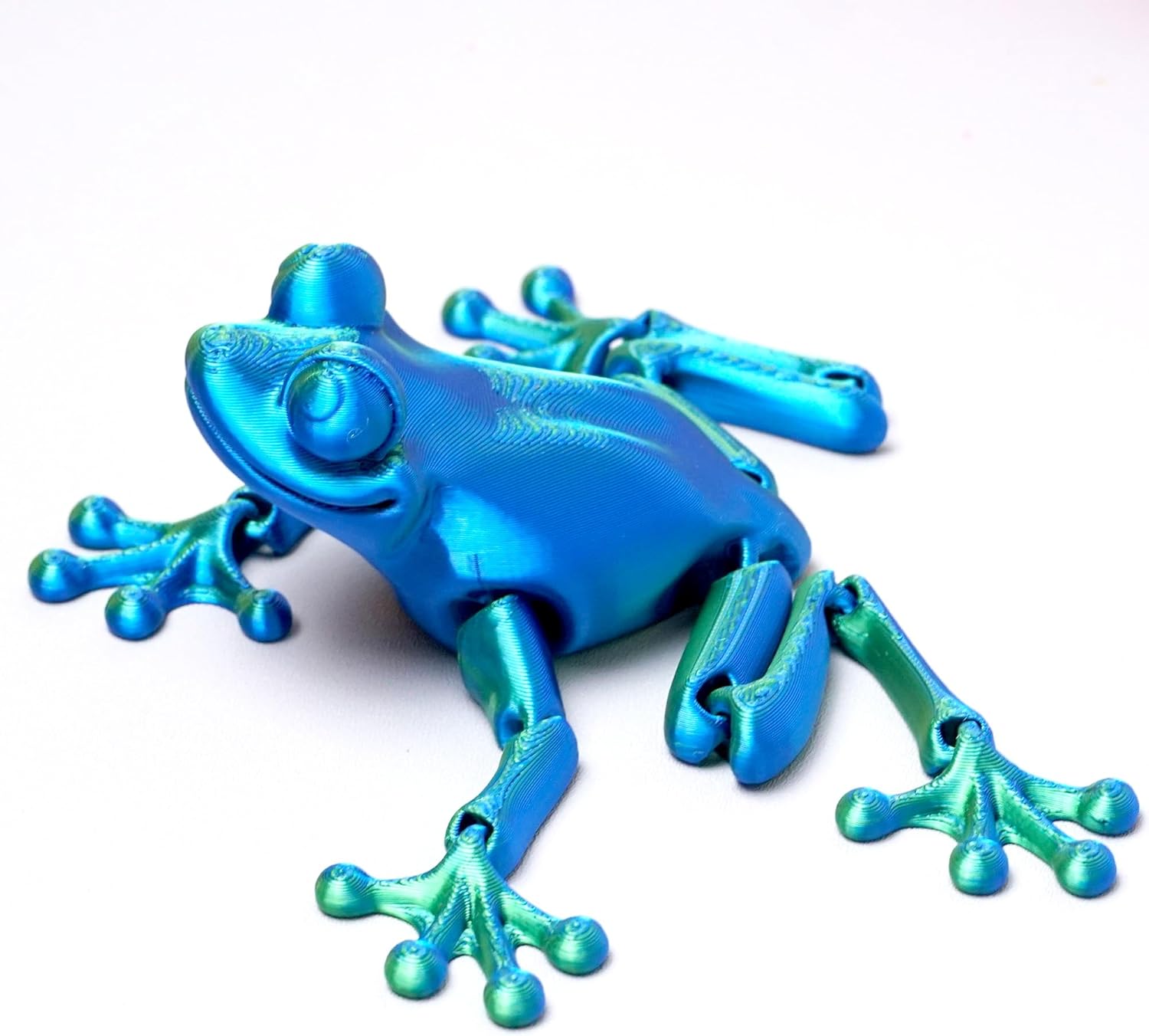 3D Printed Frog Model,Flexible Realistic Articulated Animal Fidget Toys,Mystery Figurines Gifts for Easter,Executive Desk Funny Décor and Festival Collectible,Easter Basket Stuffers (GB)