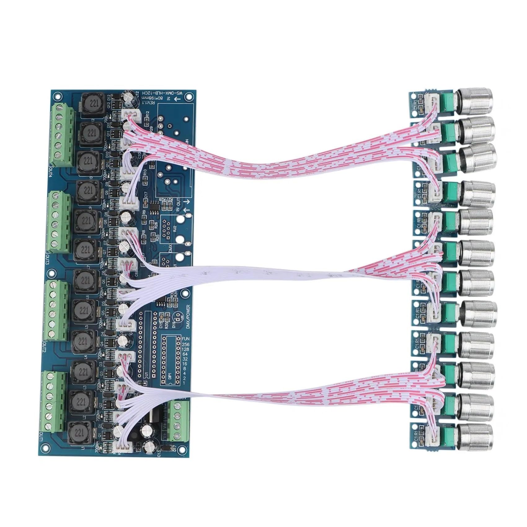 Controlador de Corriente Constante 12 Canales 512, decodificador y regulador Intensidad for Tiras Luces LED WS-DIM-12CH