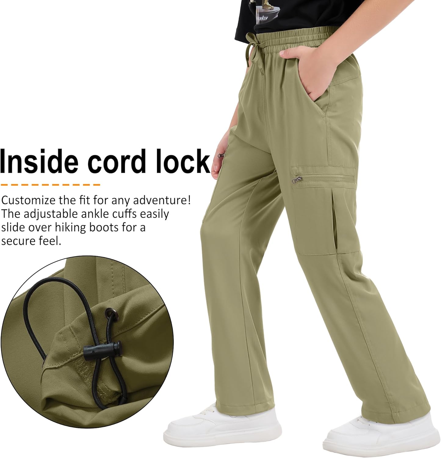 Boys Hiking Pants Kids' Cargo Quick Dry Lightweight Youth Outdoor Camping Fishing Scout Pants - Image 6