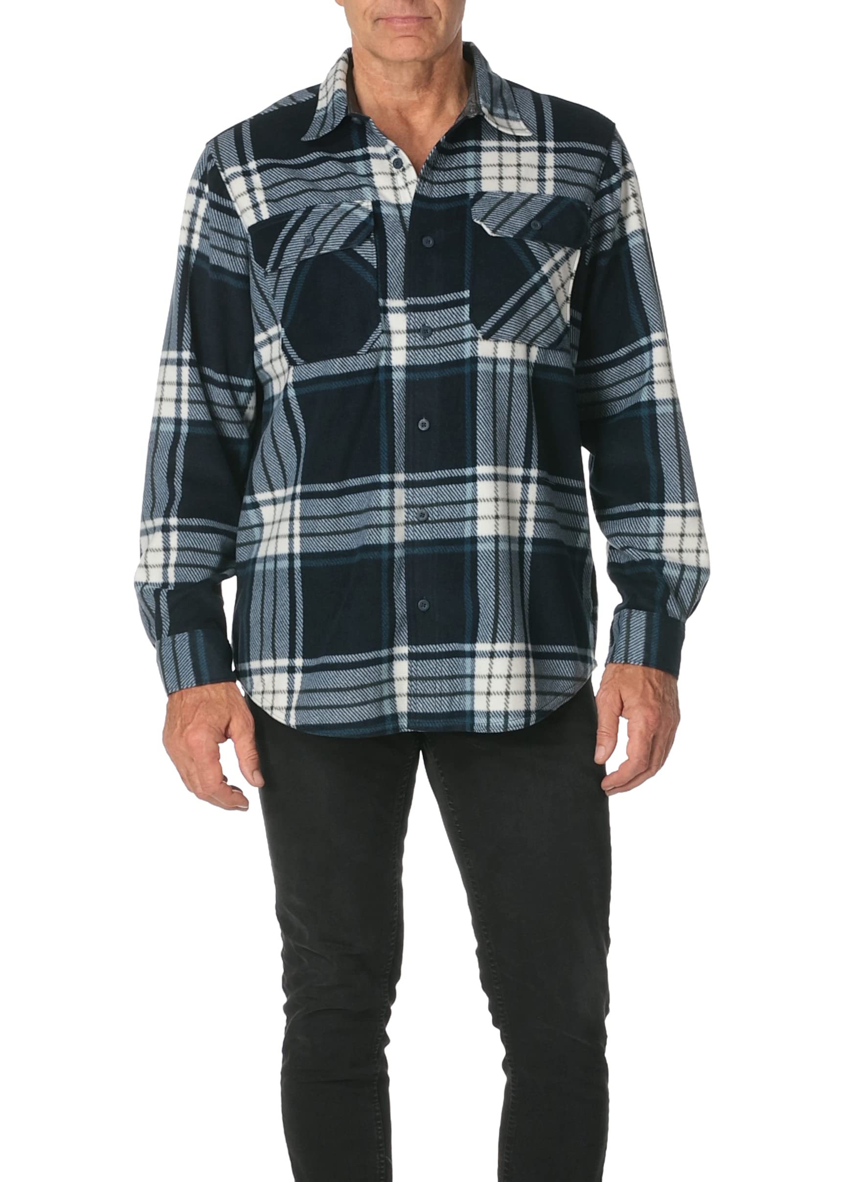 Wrangler Authentics Langärmeliges, Schweres Fleece-Hemd Chemise boutonnée Homme (Lot de 1)