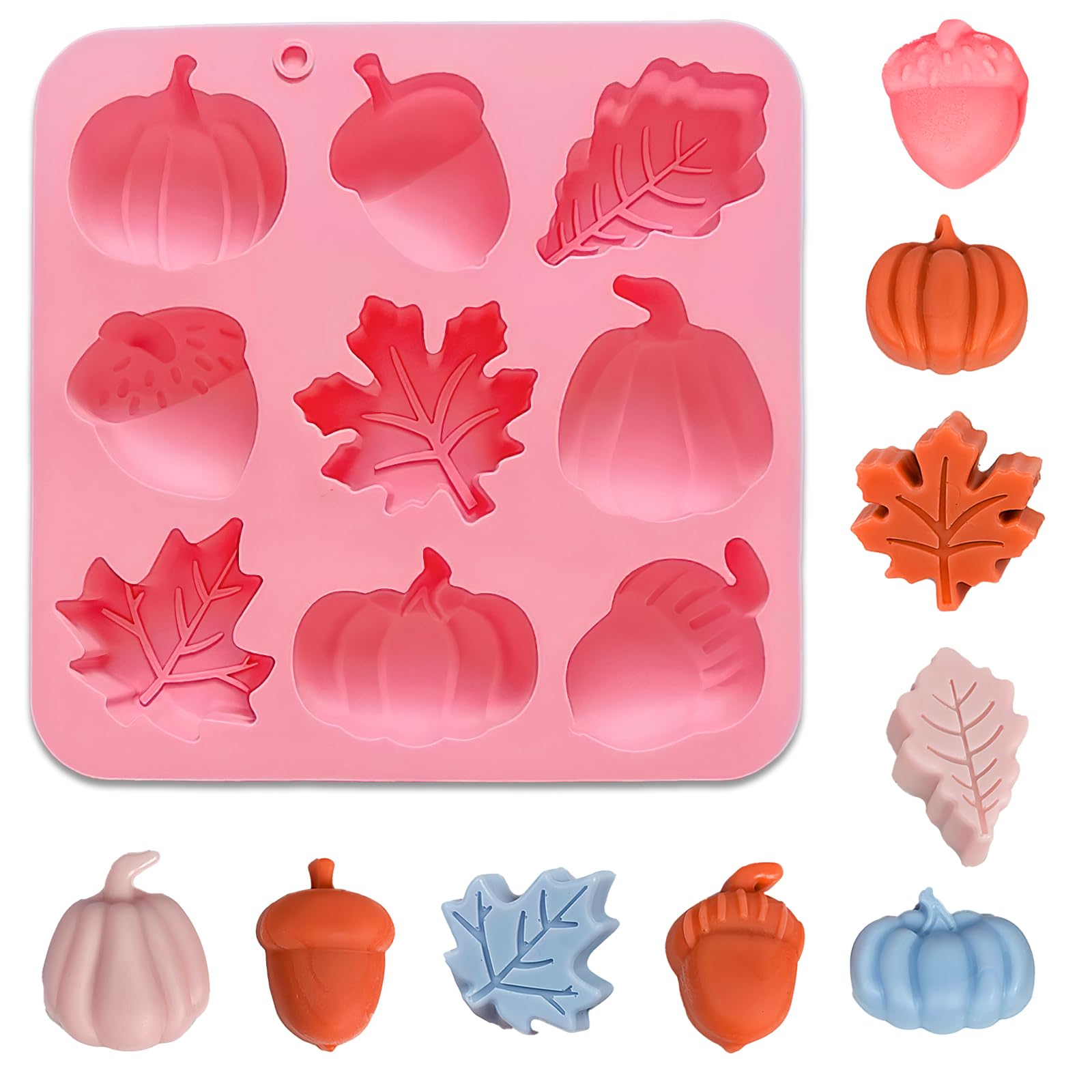 1 Pcs Autumn Silicone Molds, Autumn Silicone Chocolate Mold, Harvest Theme Pumpkin Maple Leaf Acorns Fall Theme Silicones Mold