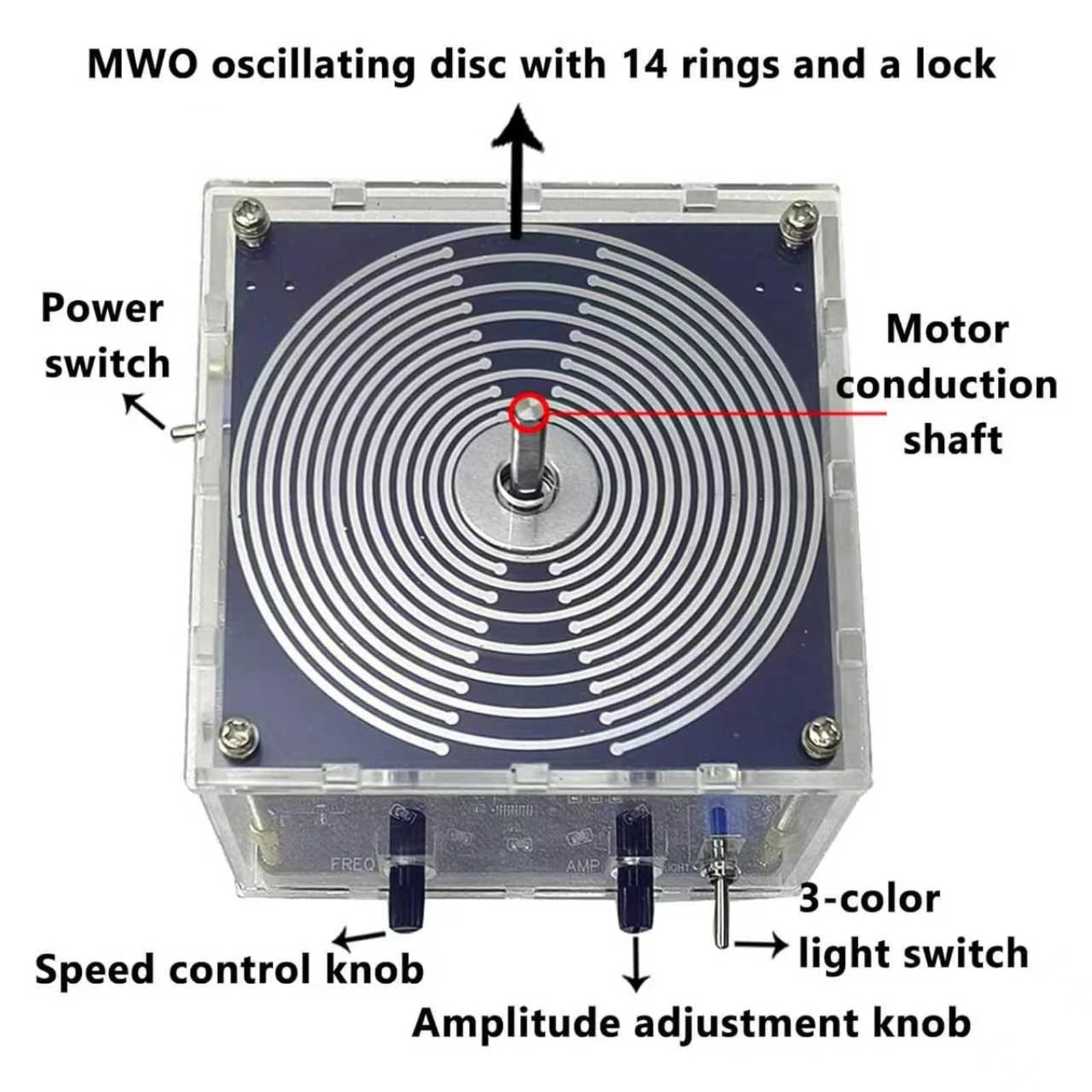 Disco Oscilante Motorizado, Disco Polarizador MWO Giratorio, Con Alineación De Frecuencia LED Y Generador De Campo Giratorio, For Rejuvenecimiento Ambiental Y Activadores