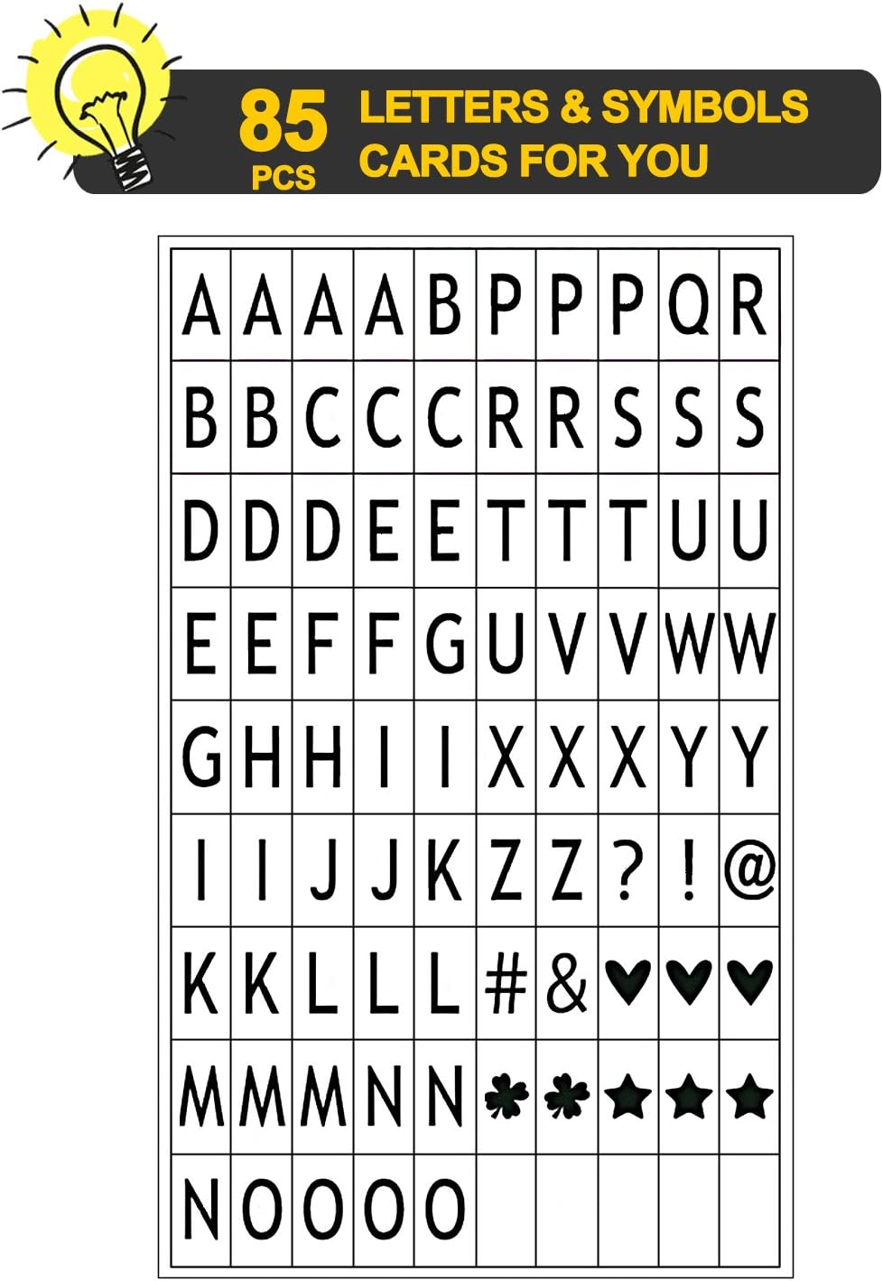 Dreamore Extra 96 Letters and Symbols DIY Cinematic LED Light Box, Free Combination (A4 Size, 96pcs Signs)