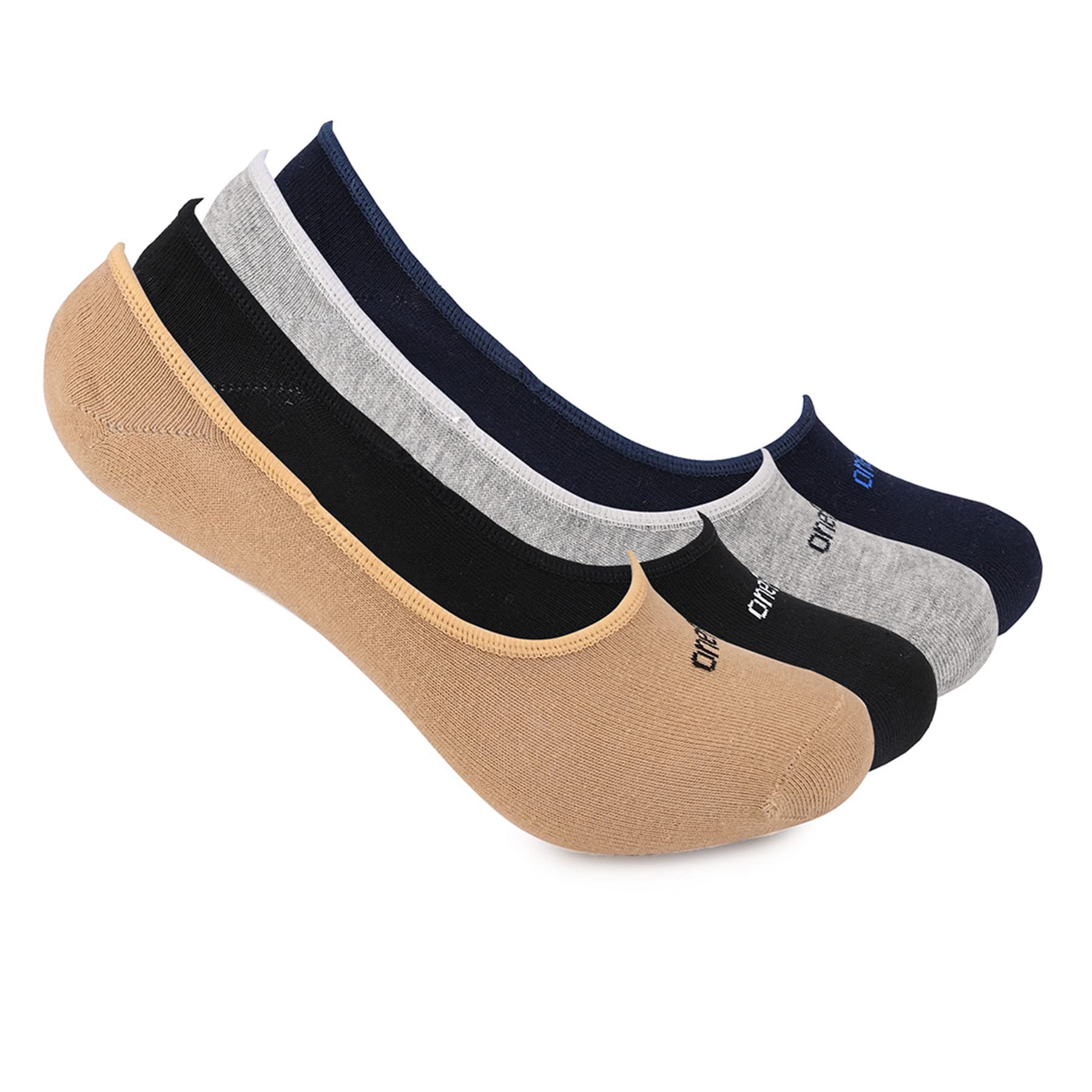 ONE8 Select By Virat Kohli Men's No Show Invisible Low-Cut Loafers & Sneakers Liners Socks (Pack of 4)