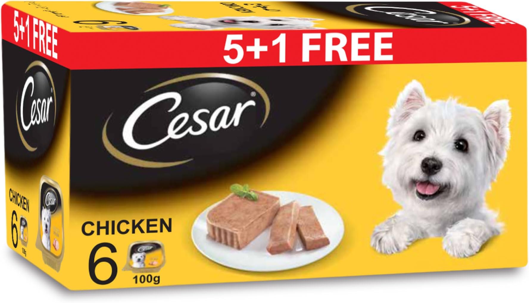 Dog Food, Chicken Dog Wet Food, Tray of 6x100g, Formulated Without Grains, Complete and Balanced Dog Nutrition