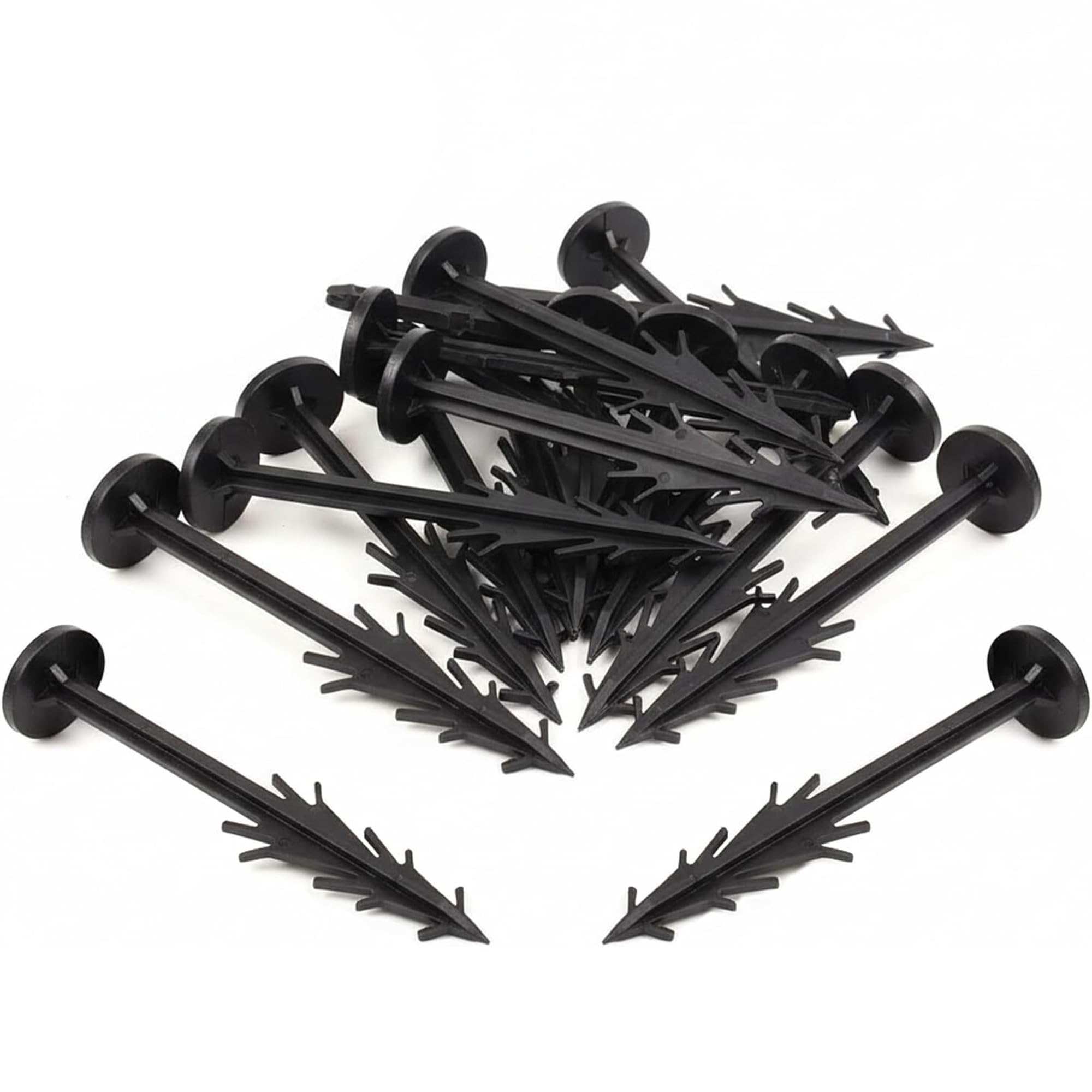 GroundMaster 6" Garden Pegs - UV Stabilised Anti-Pull Securing Pegs Perfect For Fleece, Woven Weed Control Fabric, Membrane, Tarpaulins, Netting and Ground Cover (300)