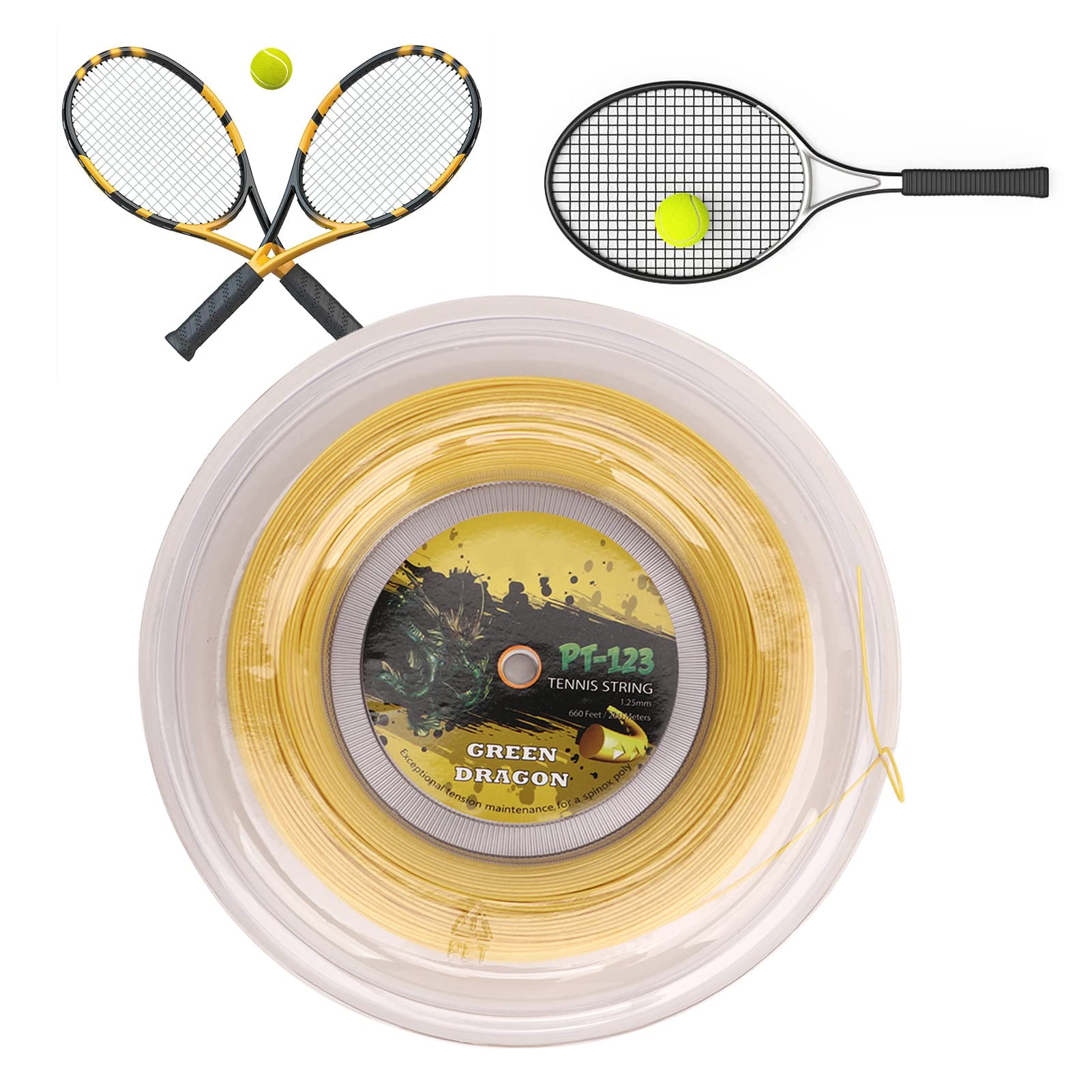 Corda per Racchetta Tennis in Poliestere Resistente con Motivo a Doppia Coste Corda Tennis Resistente alle battute per Adolescenti 1,25 mm 200 m