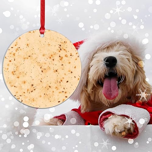 Miniatura 6 de Adorno de Navidad  Tortilla mexicana acrílica adornos de Navidad decoración de cocina, tortillas de alimentos, burrito, adornos de Navidad,