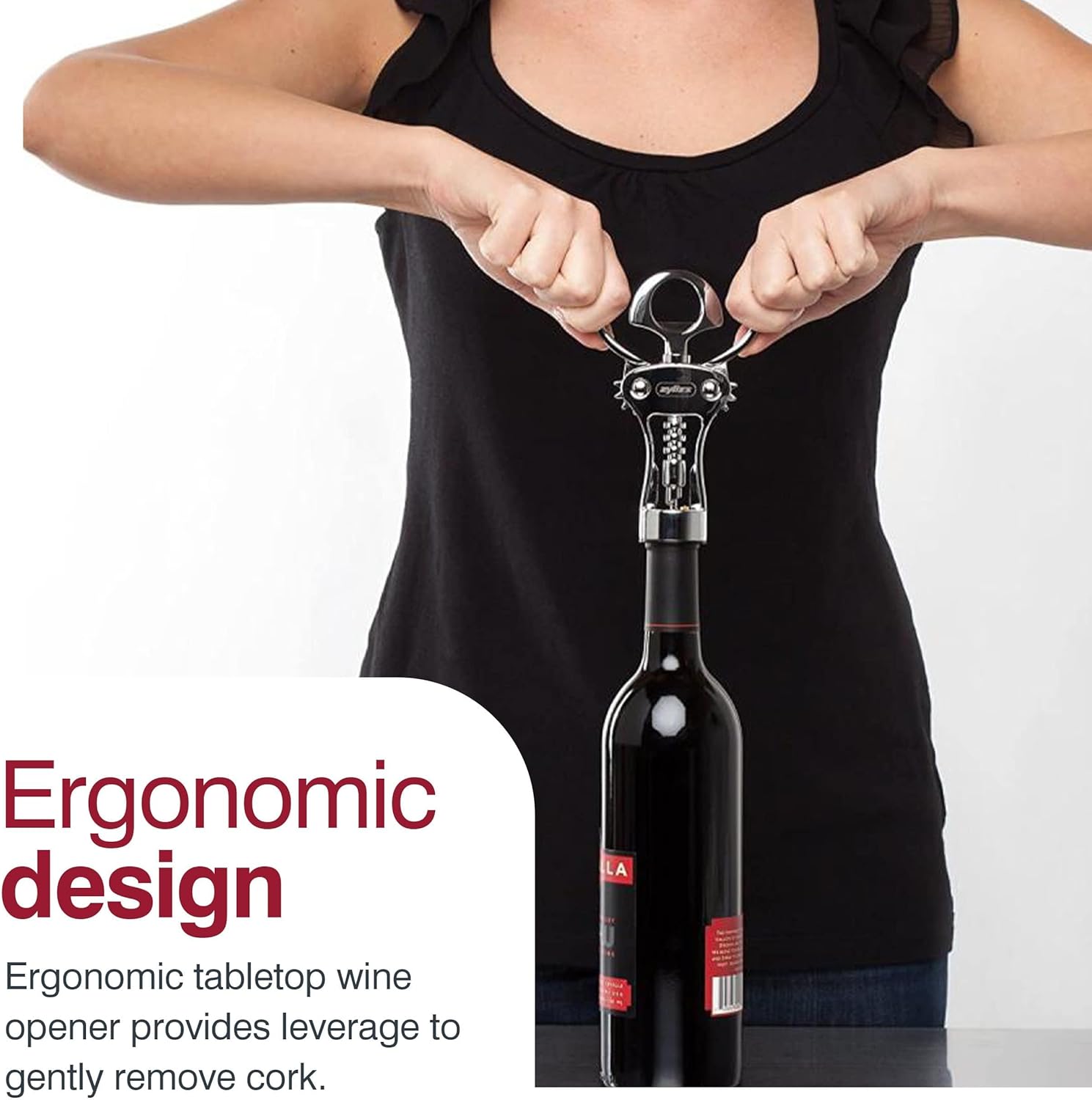 Zyliss Stainless Corkscrew & Bottle Opener - Wine Corkscrew & Beer Bottle Opener with Rubber Handles - Dishwasher-Safe Kitchen Tool & Gadget