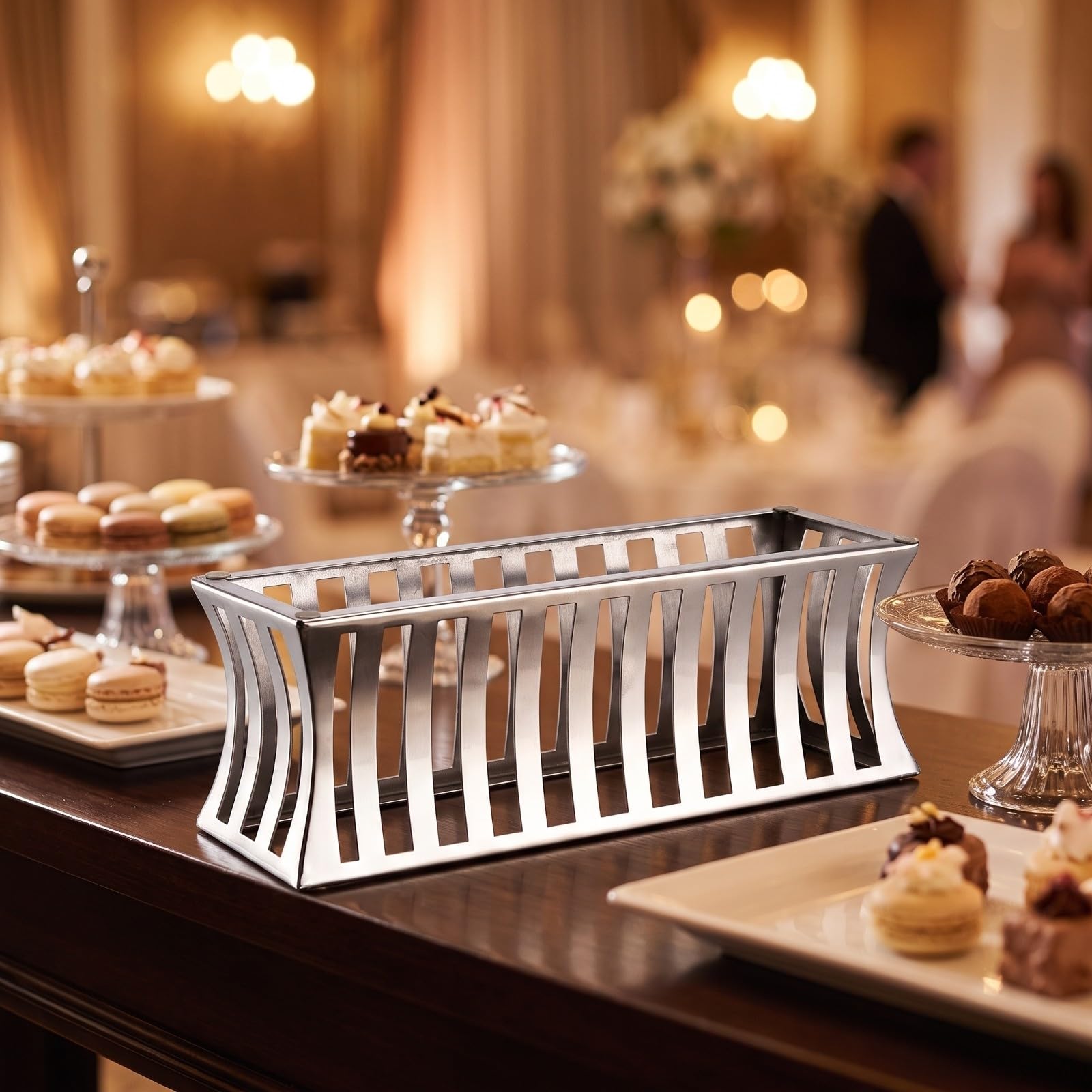 Vassoio da Esposizione per Pasticceria | Professionale, Vassoio Rettangolare con Bordo Rialzato, Moderno, , per Hotel, Catering, Pasticcerie , XL , Rosso