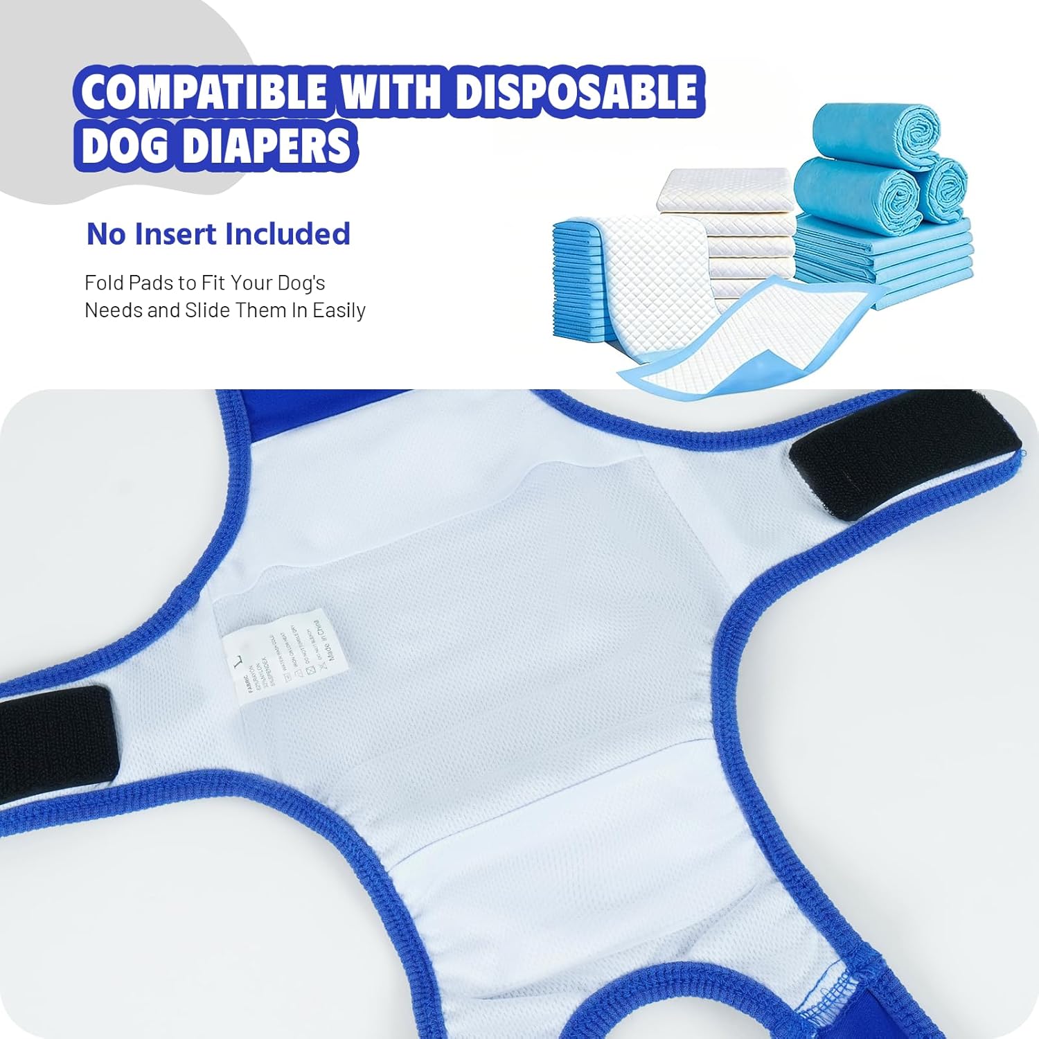 Dog Diapers Female Male，Washable Reusable Period Diapers & Belly Bands, Adjustable Abdominal Wounds Bandages for Heat Cycles & Incontinence, After Surgery, Anti-Harassment or Senior Dogs