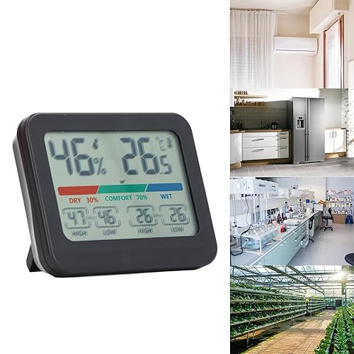 Miniatura 3 de Termómetro higrómetro digital para interiores, termómetro magnético de succión trasera, medidor de humedad con pantalla LCD, sensor de higrómetro