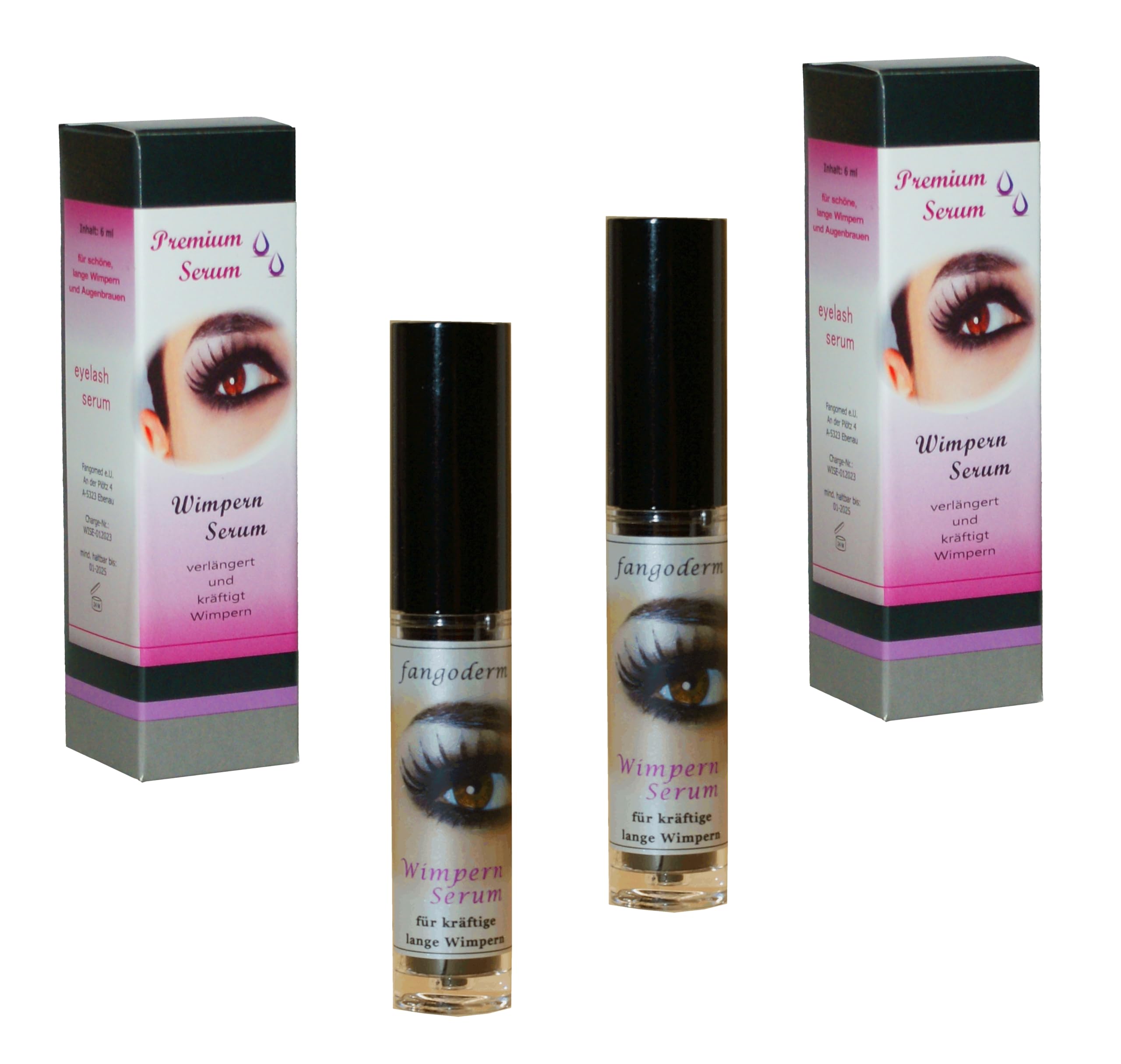 Wimpernserum - Wimpernverlängerung; (2x 6 ml) - Schwarz
